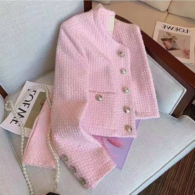 Jack Winter Clothing - Kadın tüvit kokulu pembe Jacke uzun