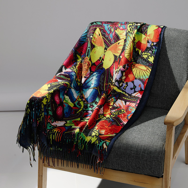Cashmere Scarf Wrap - Lüks Marka Yağlıboya Kaşmir Eşarp Kadınlar