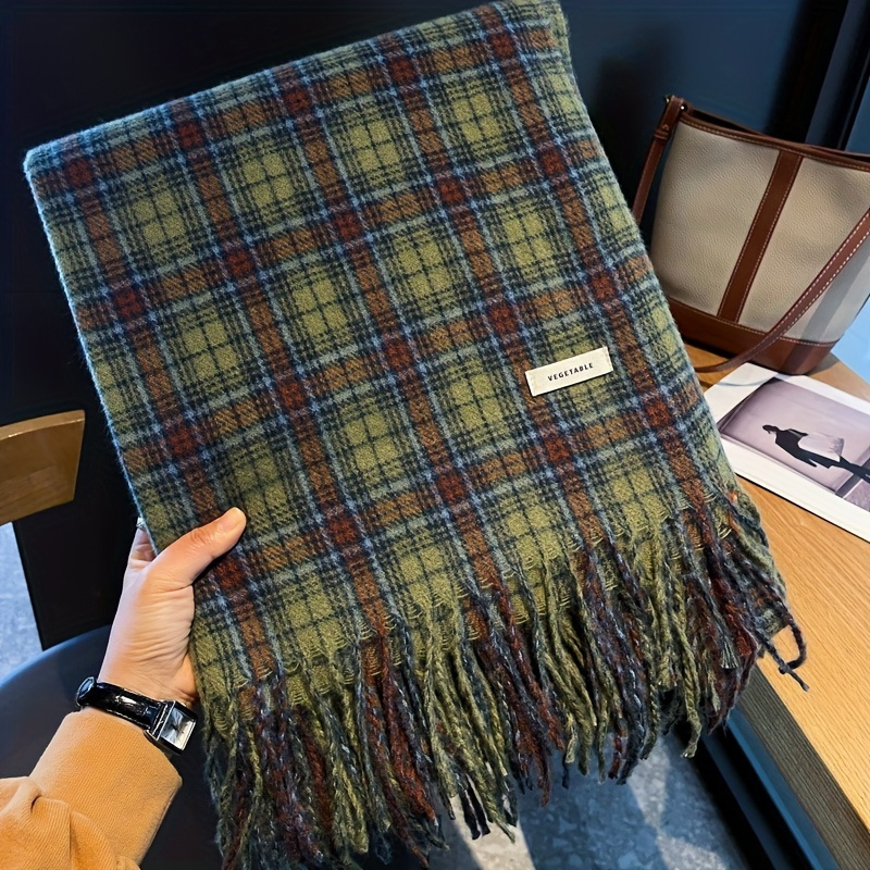 Vintage Yeşil Ekose Püskül Eşa - Cashmere Scarf Wrap incelemesi ve fiyatı