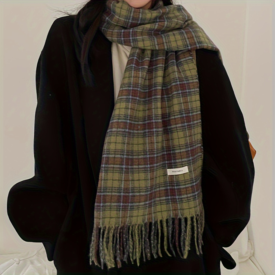 Vintage Yeşil Ekose Püskül Eşa - Cashmere Scarf Wrap incelemesi ve fiyatı