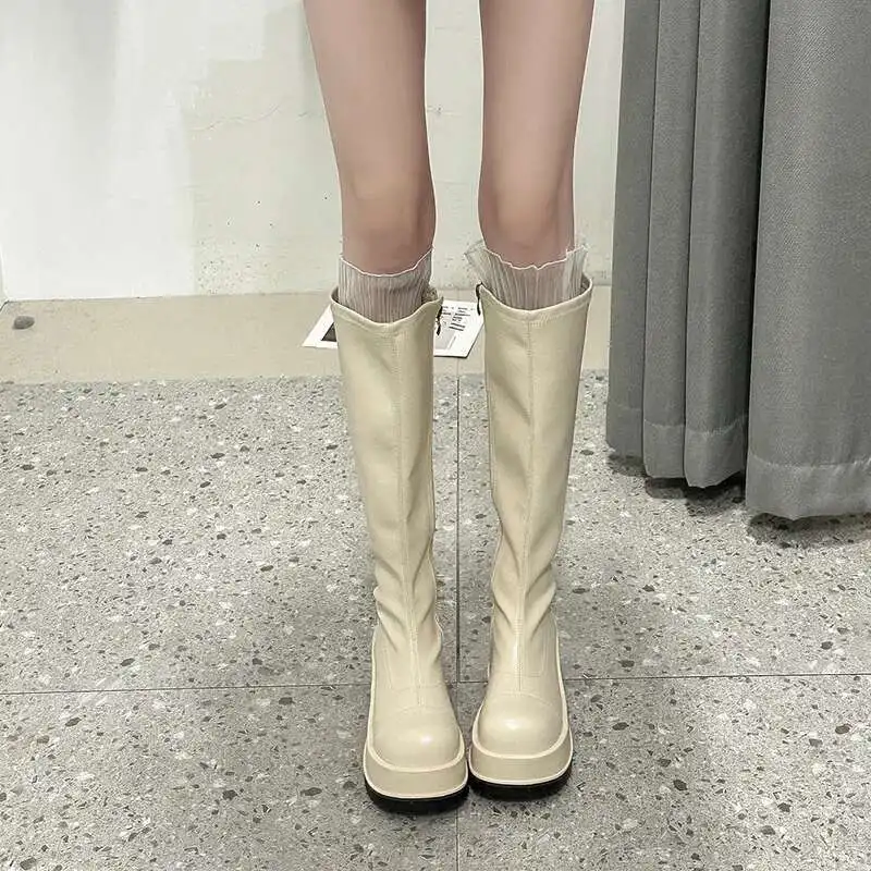Yüksek Çizmeler Kadın Yuvarlak - Winter Clothing Korea incelemesi ve fiyatı