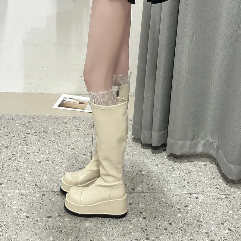Yüksek Çizmeler Kadın Yuvarlak - Winter Clothing Korea incelemesi ve fiyatı