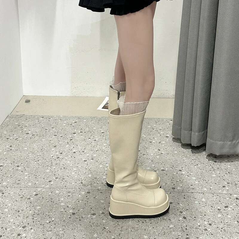 Yüksek Çizmeler Kadın Yuvarlak - Winter Clothing Korea incelemesi ve fiyatı