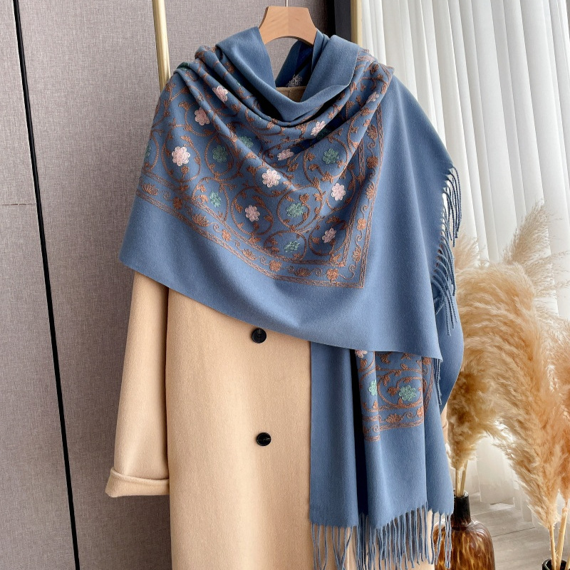2025 Yeni İşlemeli Kaşmir Eşar - Cashmere Scarf Wrap incelemesi ve fiyatı